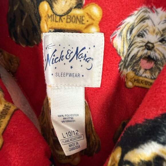 Nick & Nora Flannel Dog Breeds Milk Bone Pajama Set Red Kid's Size Large 10/12 - Picture 14 of 16